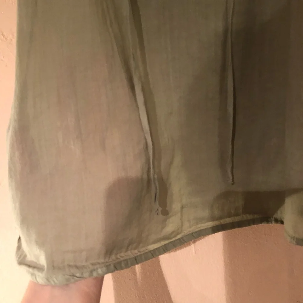 ZARA Sage Green Ruffle Sleeveless Cotton Blend Top Sheer Spring Mint Y2K - Picture 4 of 4